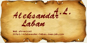 Aleksandar Laban vizit kartica